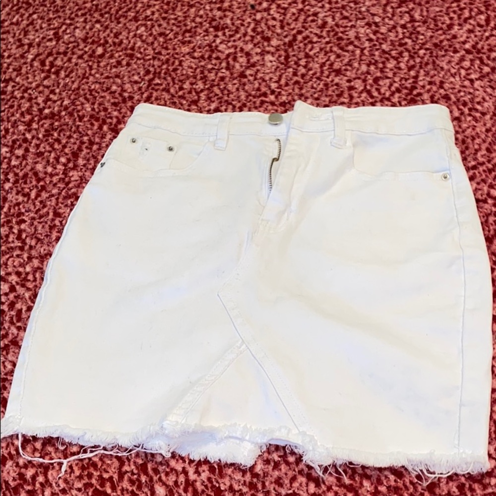 White jean skirt